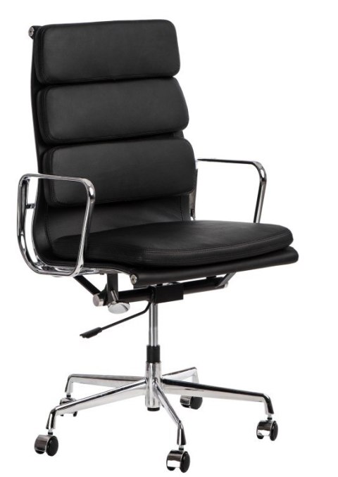 Fotel biurowy CH2191T czarna skóra chrom Fotel biurowy CH2191T czarna skóra chrom