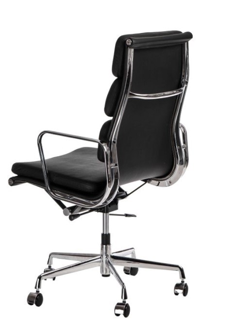 Fotel biurowy CH2191T czarna skóra chrom Fotel biurowy CH2191T czarna skóra chrom