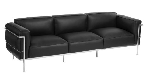 Sofa 3-osobowa Soft GC czarna skóra Sofa 3-osobowa Soft GC czarna skóra