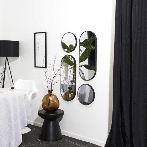 Zestaw 4 luster Deco Round czarny Zestaw 4 luster Deco Round czarny