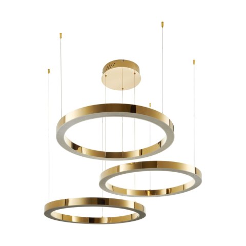 Lampa wisząca CIRCLE 40+60+80 LED złoty połysk na 1 podsufitce
