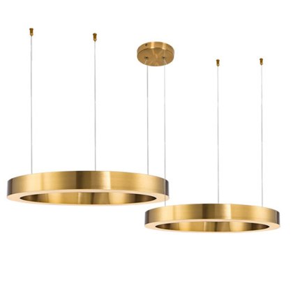 Lampa wisząca CIRCLE 60+60 LED mosiądz na 1 podsufitce