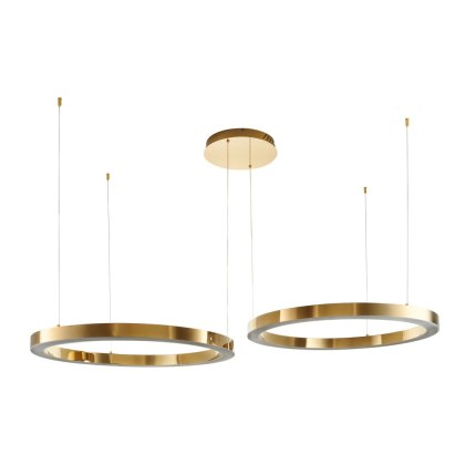 Lampa wisząca CIRCLE 60+80 LED złoty połysk na 1 podsufitce