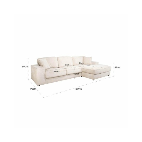 RICHMOND sofa narożna SANTOS R beżowa