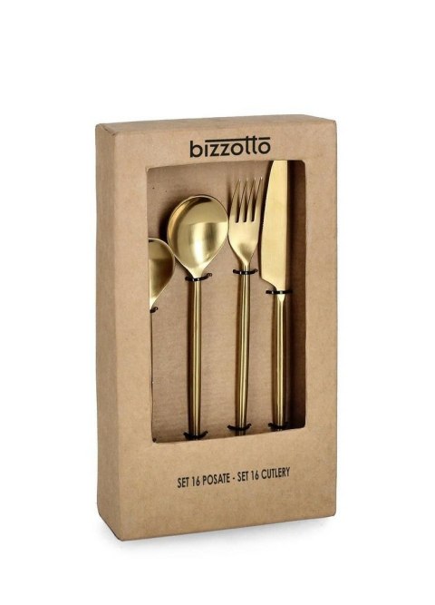 BIZZOTTO zestaw sztućców BRONTE SATIN GOLD 16 szt. BIZZOTTO zestaw sztućców BRONTE SATIN GOLD 16 szt.