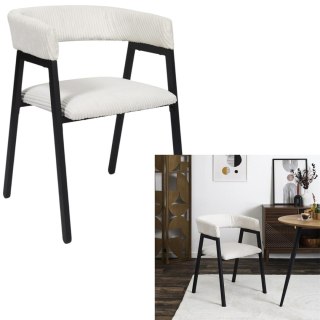 Krzesło Scott białe/czarne sztruks