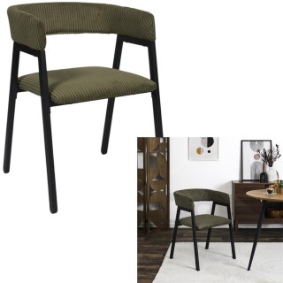 Krzesło Scott oliwkowa zieleń/czarne sztruks