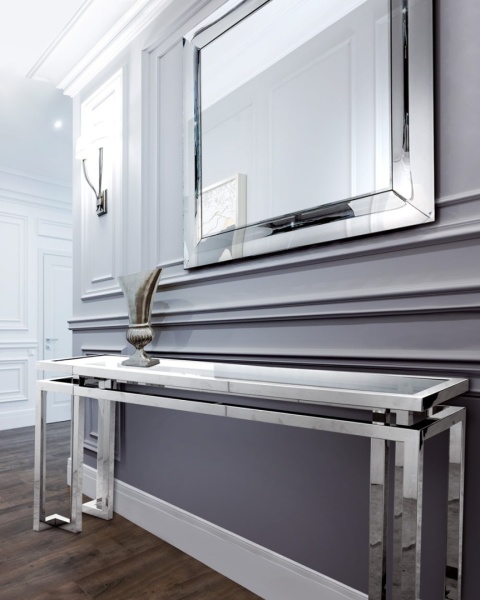 Lustro Porto 100cm kwadratowe glamour ze szklaną wypukłą ramą
