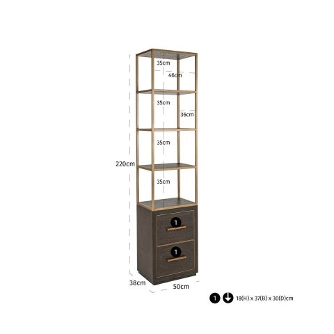 RICHMOND regał CARTER S brązowy