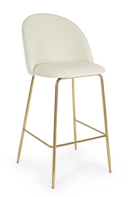 BIZZOTTO krzesło barowe CARRY VELVET białe