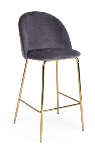 BIZZOTTO krzesło barowe CARRY VELVET szare