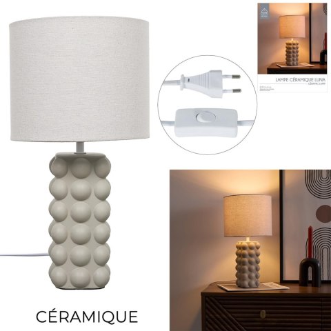 Lampka stołowa Ramil ceramiczna beżowa