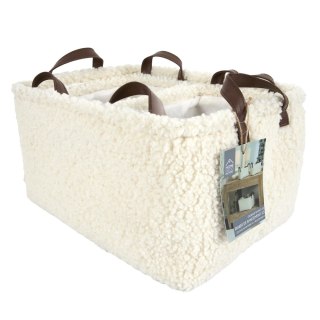 Zestaw 3 koszy Boucle kremowe