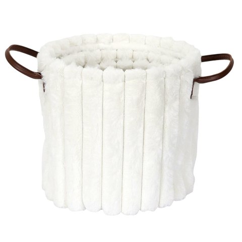 Zestaw 3 koszy tkanina Furry białe