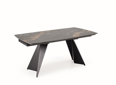 ARMANI stół rozkładany 165-241 cm - czarny marmur / czarny
