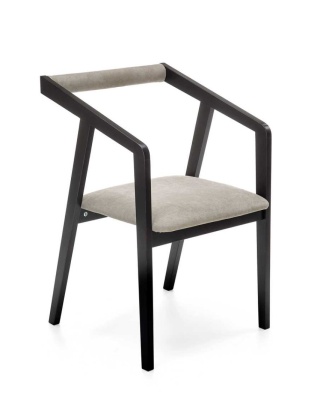 Krzesło AZUL drewno lite welur czarny / popiel