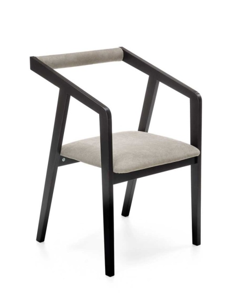 Krzesło AZUL drewno lite welur czarny / popiel