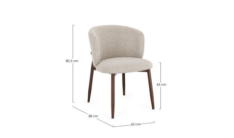 BIZZOTTO krzesło AMALIA brązowe / beżowe