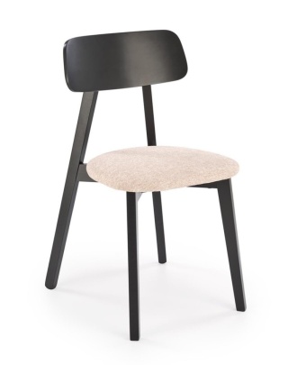 Krzesło HYLO drewniane tapicerowane czarny / beżowy