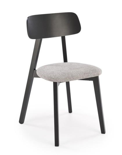 Krzesło HYLO drewniane tapicerowane czarny / szary