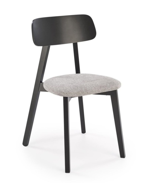 Krzesło HYLO drewniane tapicerowane czarny / szary