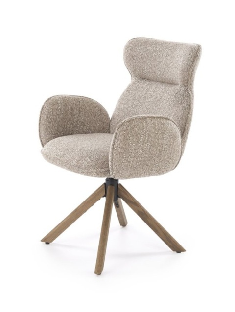 K585 krzesło ciemny beżowy / jasny orzech