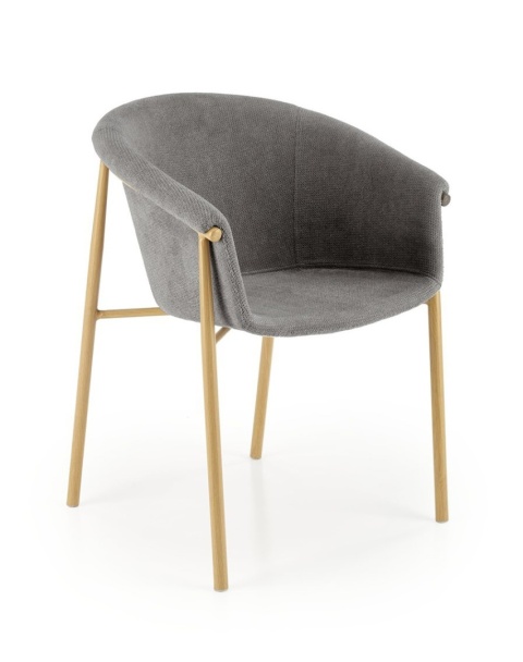 Krzesło kubełkowe tapicerowane K489 popielaty