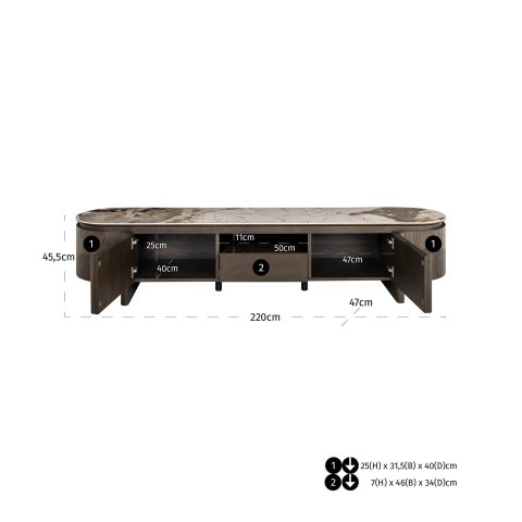 RICHMOND szafka RTV LANGFORD brązowa