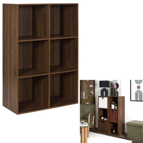 Regał Tiffany 6 półek orzech