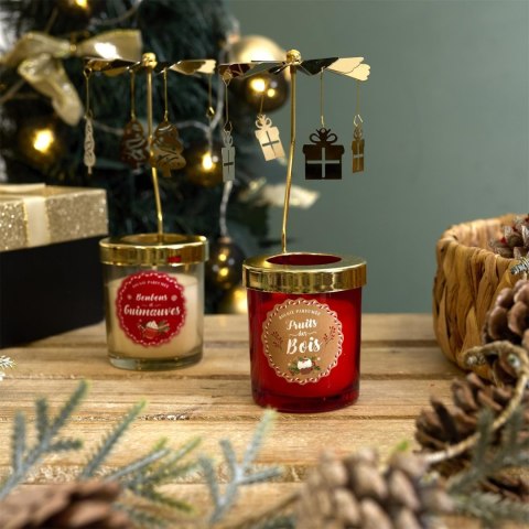 Świeca zapachowa świąteczna karuzela biała