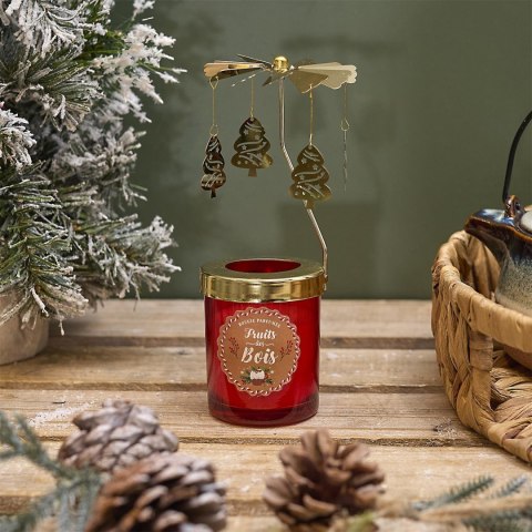 Świeca zapachowa świąteczna karuzela czerwona