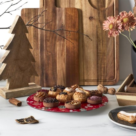 Taca obrotowa na ciasto czerwona 28cm