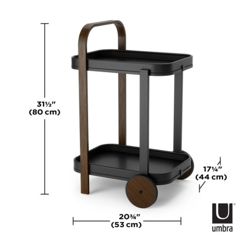 UMBRA wózek barowy BELLWOOD czarny orzechowy