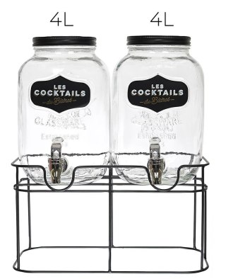 Zestaw 2 słojów na napoje 2x 4L. szklane