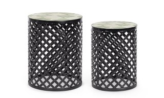 BIZZOTTO zestaw stolików kawowych LOIRE czarny