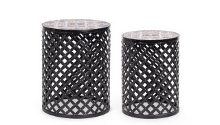 BIZZOTTO zestaw stolików kawowych MYKONOS czarny