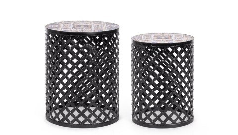 BIZZOTTO zestaw stolików kawowych MYKONOS czarny