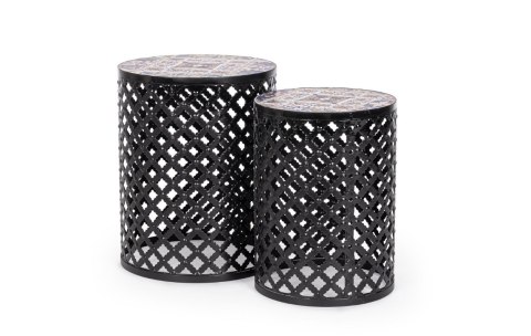 BIZZOTTO zestaw stolików kawowych MYKONOS czarny