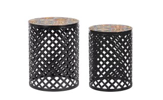 BIZZOTTO zestaw stolików kawowych NAXOS czarny