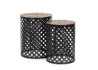 BIZZOTTO zestaw stolików kawowych NAXOS czarny