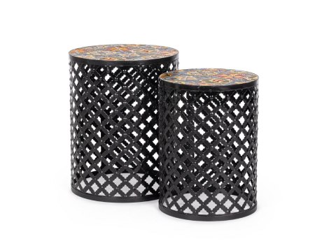 BIZZOTTO zestaw stolików kawowych NAXOS czarny