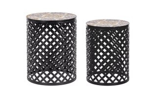 BIZZOTTO zestaw stolików kawowych SANTORINI czarny