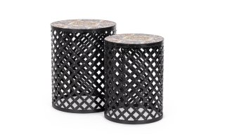 BIZZOTTO zestaw stolików kawowych SANTORINI czarny