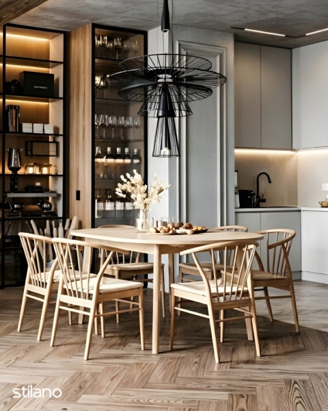 Jadalnia A-line - zestaw stół rozkładany 120-220 cm + 4 krzesła