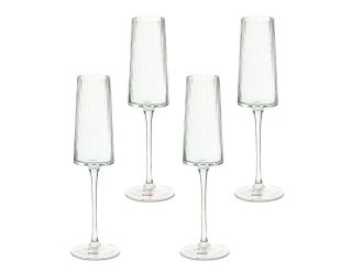 KARE komplet 4 kieliszków do szampana RIFFLE 215 ml
