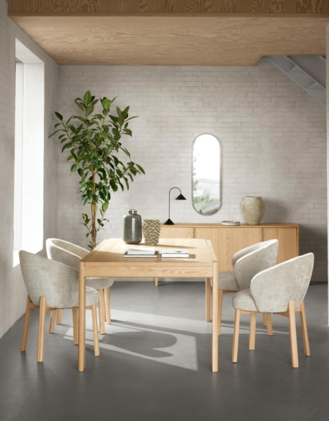 Krzesło Darlene wood beżowe trudnopalne Juto / dąb naturalny