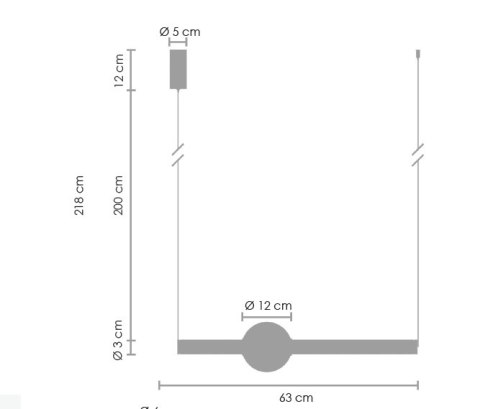 Lampa wisząca O-LINE LED 63 cm złoty połysk
