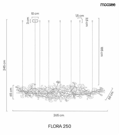 MOOSEE lampa wisząca FLORA 250 PP złota