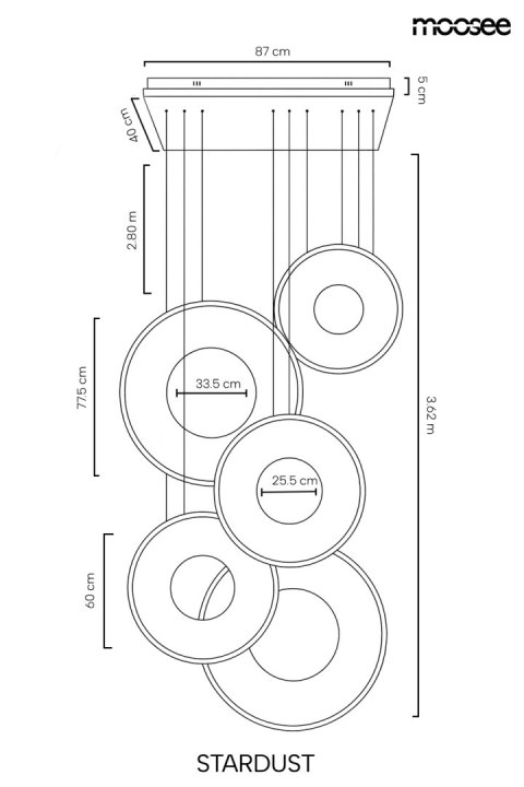 MOOSEE lampa wisząca STARDUST złota