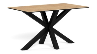 Stół Heaven 135 cm blat ceramika dąb / nogi czarny